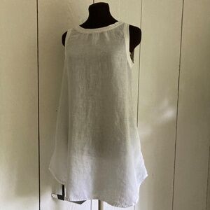 Flax White Linen Tunic Top Size Petite
